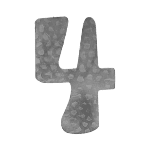 číslo domové 4, 170x90mm zdobené, bez povrchovej úpravy