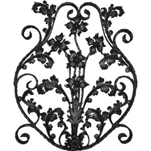 Kovářský ornament H 840 x L 690 mm, 30 x 8 mm