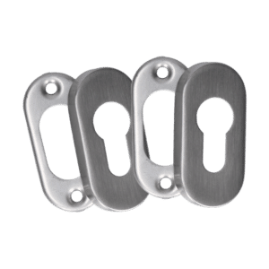 Oválná rozeta na cylindrickou vložku (66x32 mm), bal.: 1 pár, broušená nerez K320 /AISI304, spodní část nerez