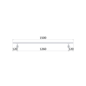 Madlo 1500mm (set:2ks úchyt, madlo 40x40mm s ukončením), brúsená nerez K320 /AISI304