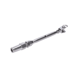 Úchyt, šponovák pro nerezové lanko ø6 mm se závitem M8 a LH8, broušená nerez K320 / AISI304