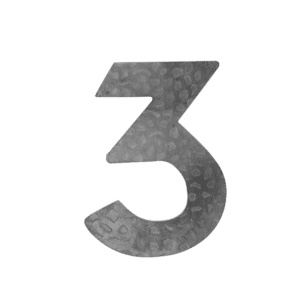 číslo domové 3,   120x80x3mm   zdobené, bez povrchovej úpravy