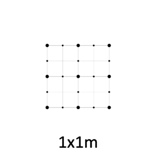 Montážní sada pro zelenou stěnu - nerez, rozměr 1x1m. Set obsahuje: EB1-GW02 (9ks), EB2-LA3 (10m), PVC-LA3 (12ks)