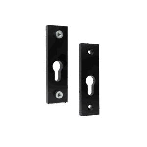 Hliníková rozeta na cylindrickou vložku, černý broušený elox