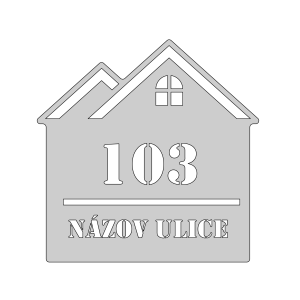 Domovní číslo, vzor 003, broušená nerez AISI 304