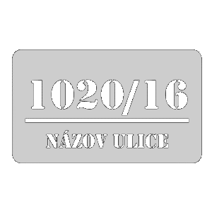 Domovní číslo, vzor 005, broušená nerez AISI 304