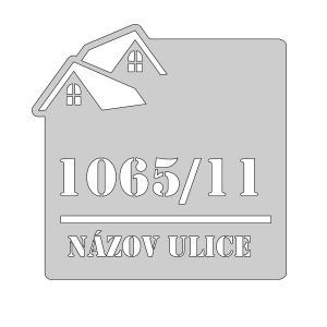 Domovní číslo, vzor 001, materiál: hliník