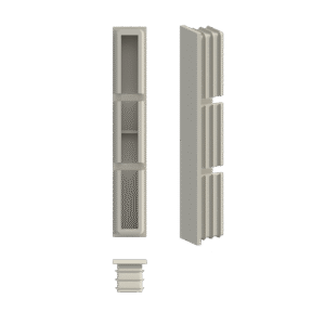 Plastová zátka k hliníkovej lamele, rozmer 16 x 100 mm,RAL7032