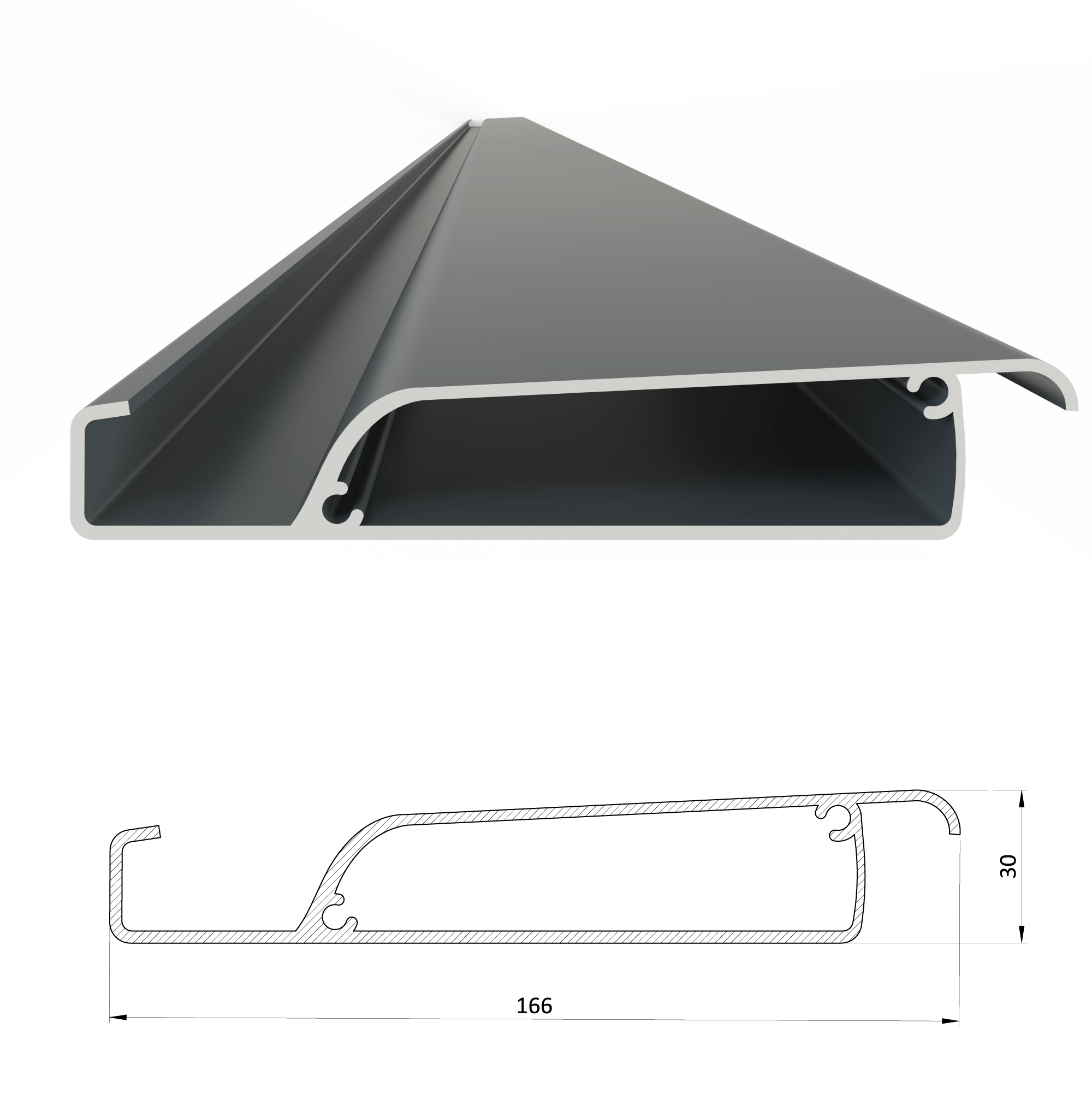 Bioklimatická pergola, hliníková 3 x 6 m, montovaná na stěnu - Obrázek 3