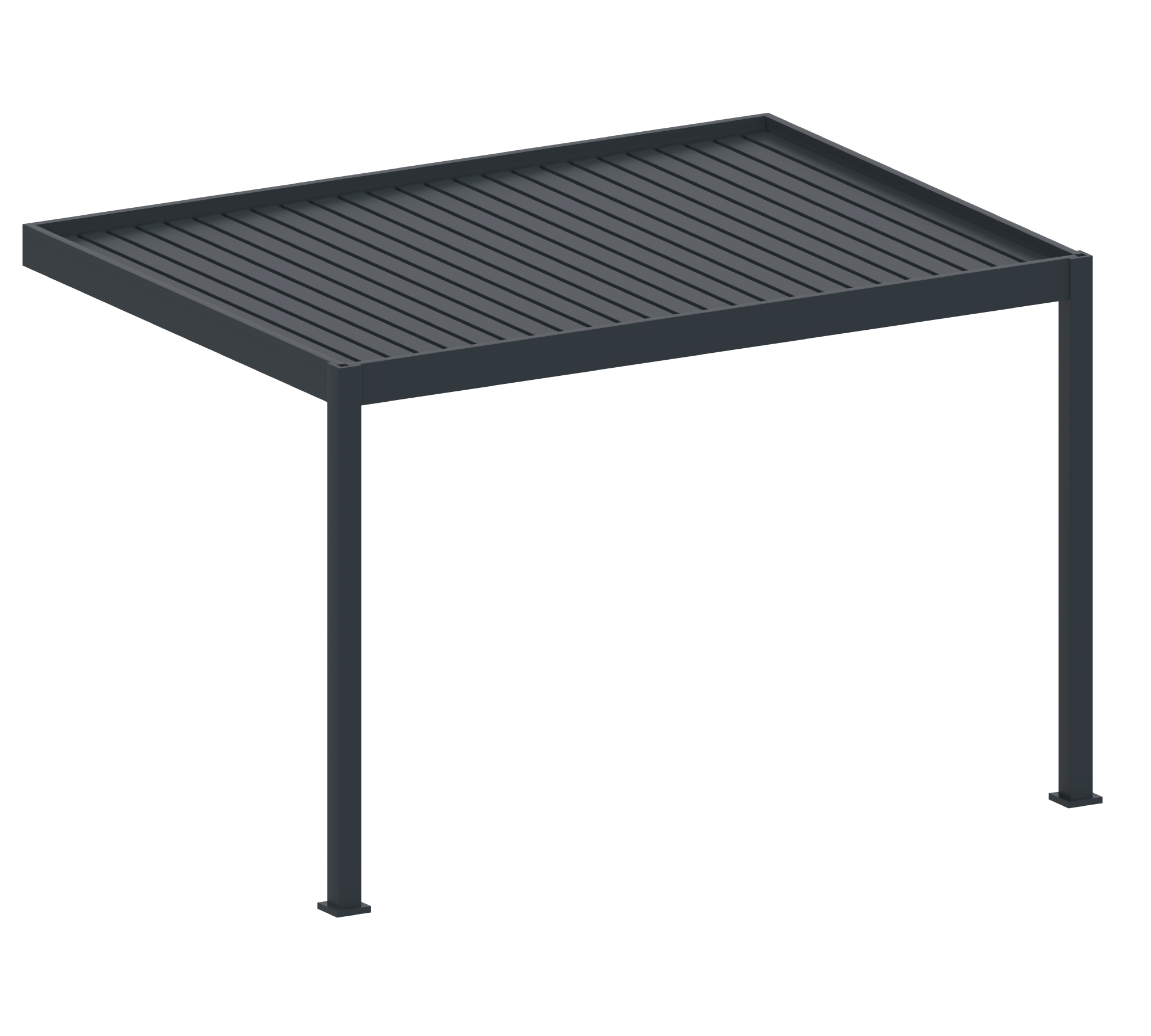 Bioklimatická pergola, hliníková 3 x 4 m, montovaná na stěnu