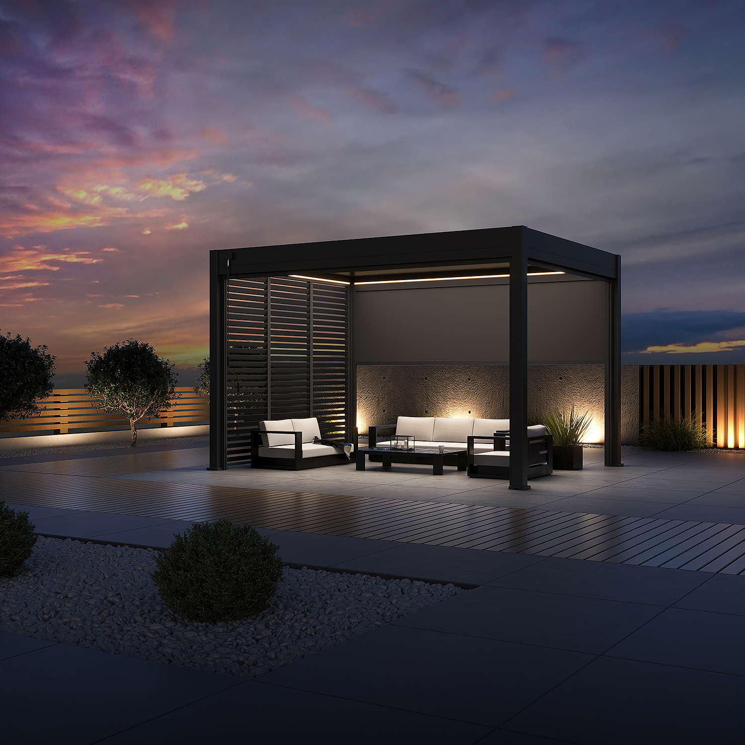 Horizontální lamelový panel pro pergolu 1 m, otočný - Obrázek 5