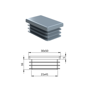 Krytka plastová 30 x 50 mm