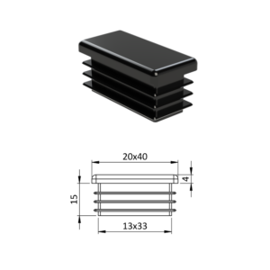 Krytka plastová 20 x 40 mm