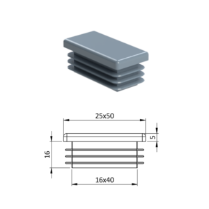 Krytka plastová 25 x 50 mm