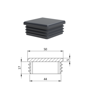 Krytka plastová 50 x 50 mm, antracit