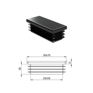 Krytka plastová 30 x 70 mm