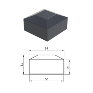 Vnější krytka 50 x 50 mm, plastová PE, antracit