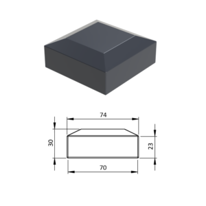 Vnější krytka 70 x 70 mm, plastová PE