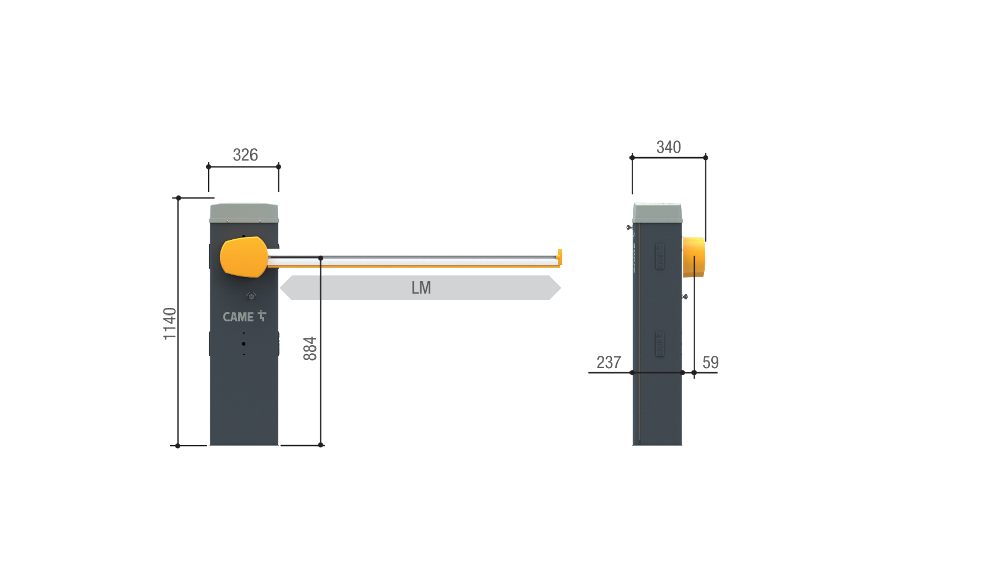 GARD GLS40AGS závora do 4 m, intenzivní používání, RAL 7024 - Obrázek 2