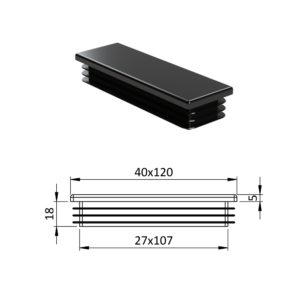 Krytka plastová 40 x 120 mm