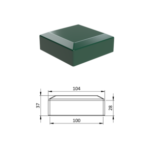 Vnější krytka 100 x 100 mm, plastová PE, zelená