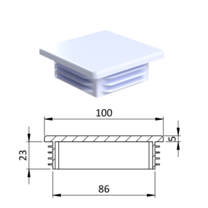 Krytka plastová 100 x 100 mm, bílá