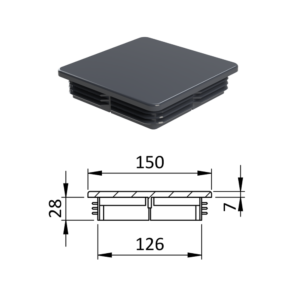 Krytka plastová 150 x 150 mm, antracit