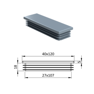 Krytka plastová 40 x 120 mm