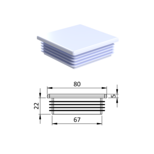 Krytka plastová 80 x 80 mm, bílá