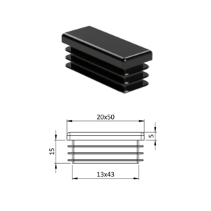 Krytka plastová 20 x 50 mm