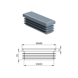 Krytka plastová 20 x 60 mm