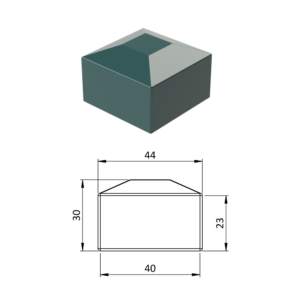 Vnější krytka 40 x 40 mm, plastová PE, zelená