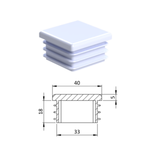 Krytka plastová 40 x 40 mm, bílá