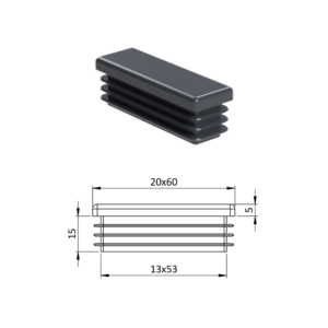 Krytka plastová 20 x 60 mm