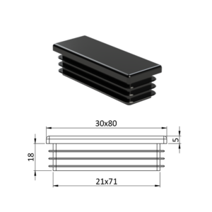 Krytka plastová 30 x 80 mm