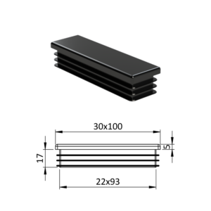 Krytka plastová 30 x 100 mm