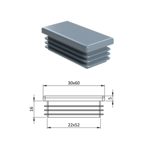 Krytka plastová 30 x 60 mm