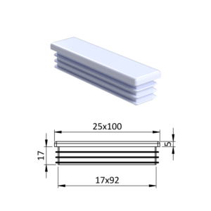 Krytka plastová 25 x 100 mm