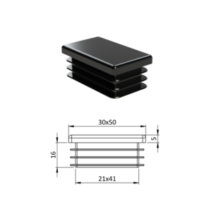 Krytka plastová 30 x 50 mm