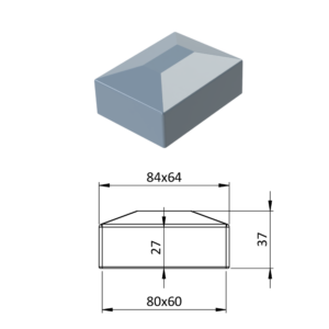 Vnější krytka 60 x 80 mm, plastová PE, šedá