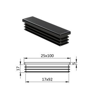 Krytka plastová 25 x 100 mm