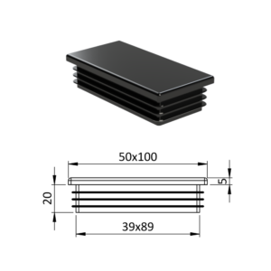 Krytka plastová 50 x 100 mm