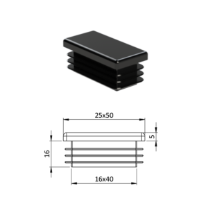 Krytka plastová 25 x 50 mm