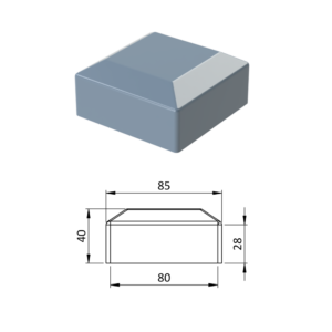 Vnější krytka 80 x 80 mm, plastová PE