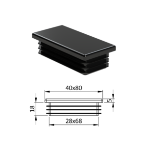 Krytka plastová 40 x 80 mm