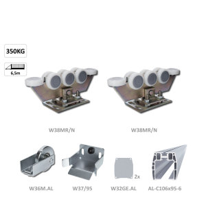 Samonos do 350 kg/6,5 m, profil 95 x 106  mm, hliník
