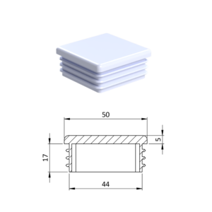 Krytka plastová 50 x 50 mm, bílá