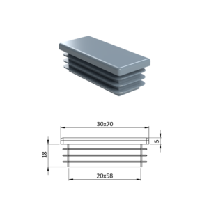 Krytka plastová 30 x 70 mm