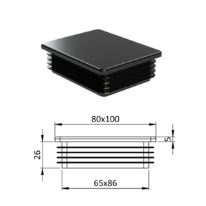 Krytka plastová 80 x 100 mm