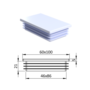 Krytka plastová 60 x 100 mm